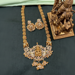 Peacock and Lakshmi Haram With Jhumki In Nakshi - NH00392