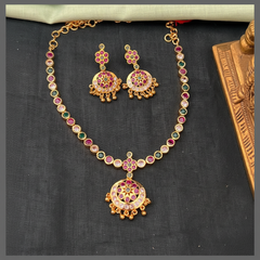 Multicolour Stone Necklace In Nakshi - NN00824