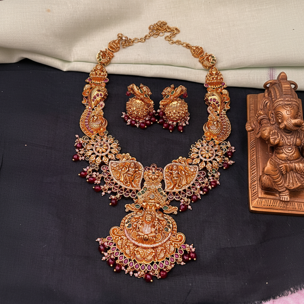 Beautiful Lakshmi Haram In Nakshi - NH00377