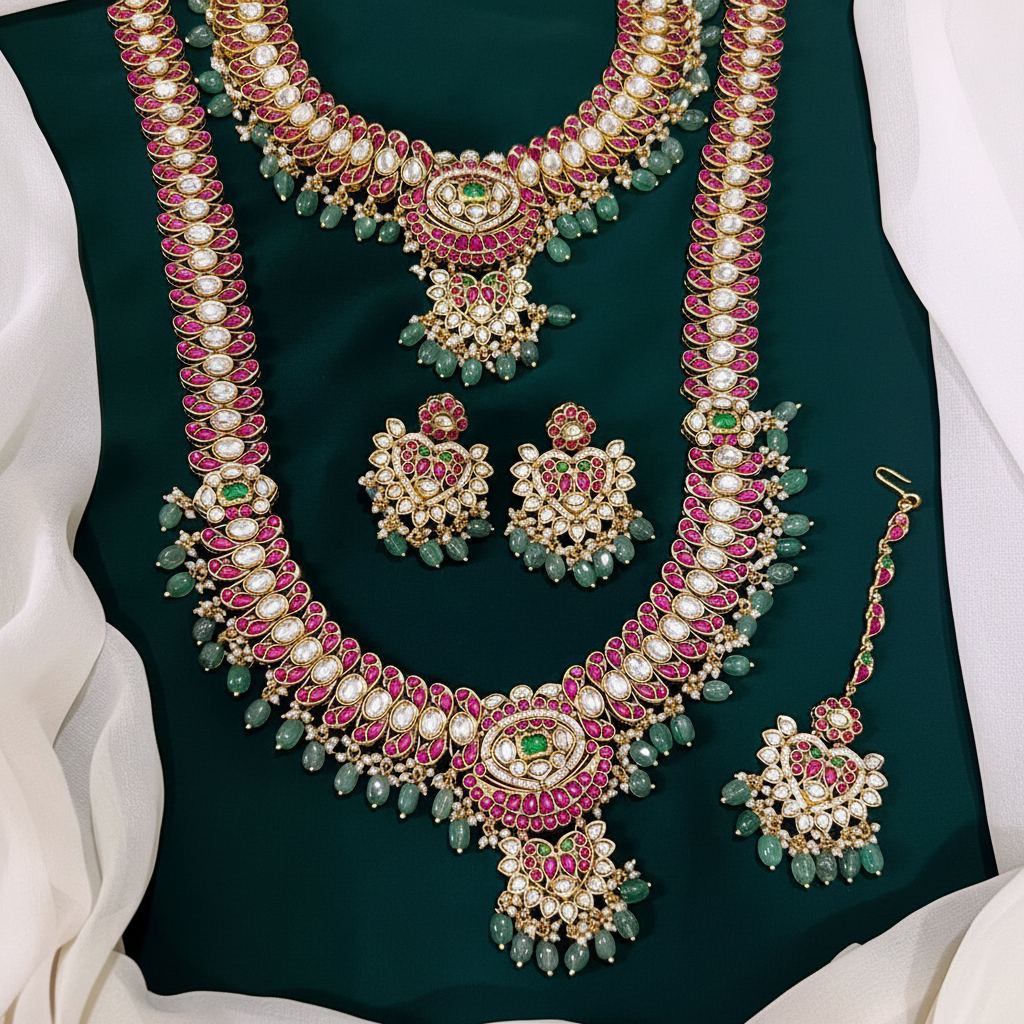 Jadau Bridal Combo Set - BC005