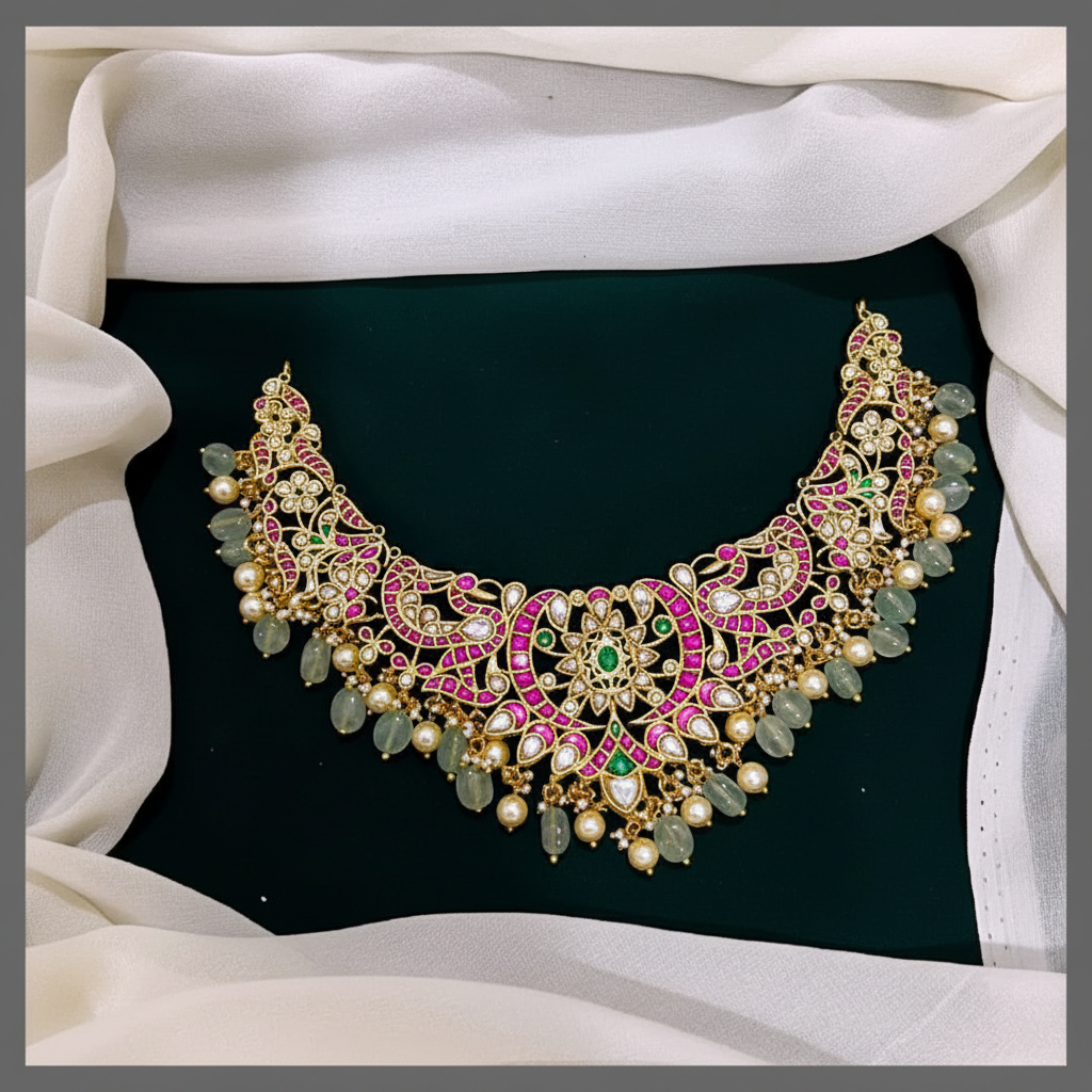 Beautiful Elegant Necklace in Kundan - KN00339