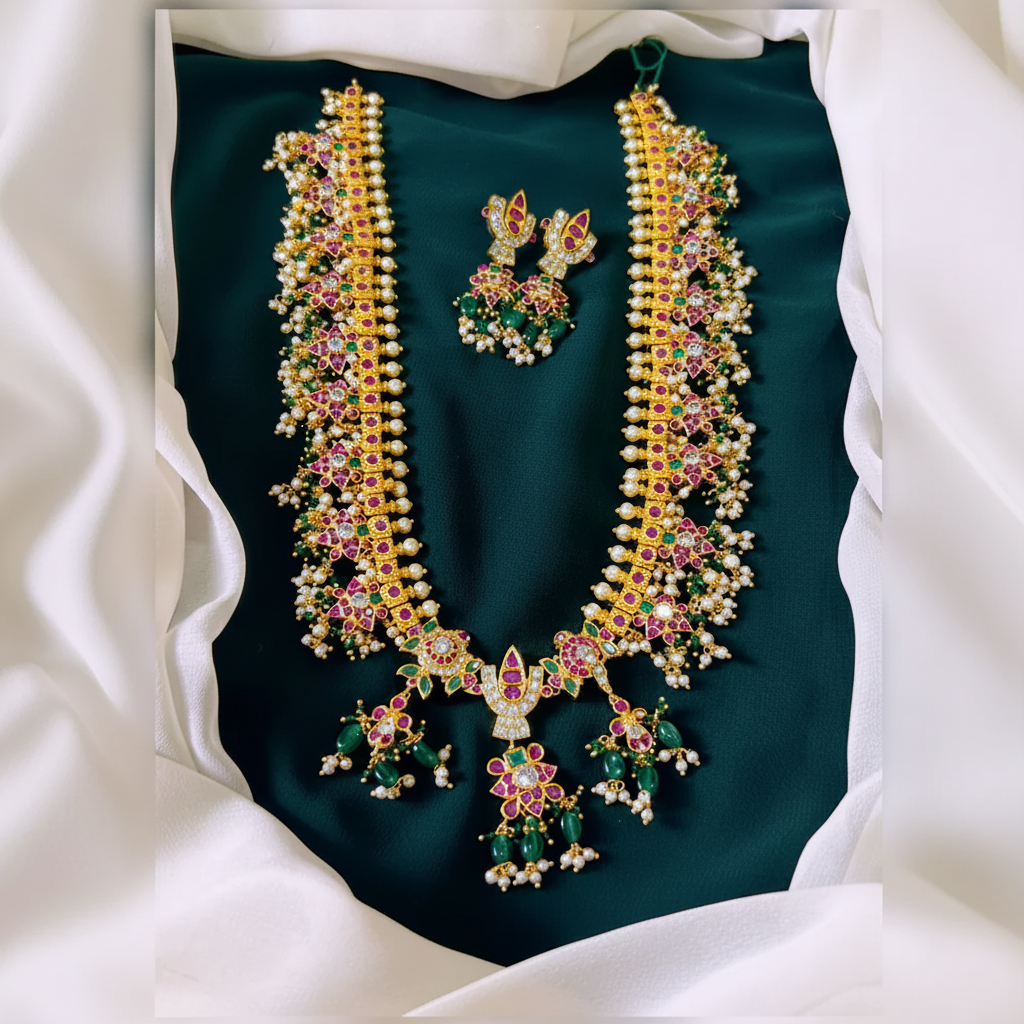 Balaji Guttipusalu In Gold Finish with Screw back earrings - NH0038