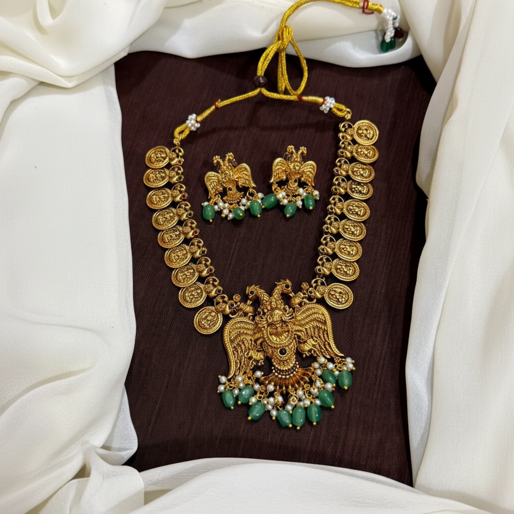 Gandaberunda pendant with Kaasu necklace - NN00943