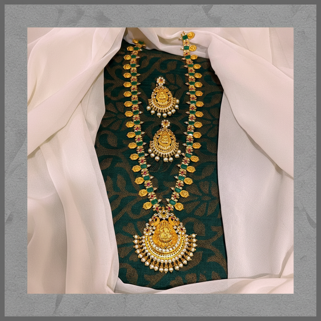 Beautiful Lakshmi Haram In Nakshi - NH00228