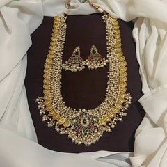 Kaasu Long Haram With Lotus Kempu Pendant - NH00181