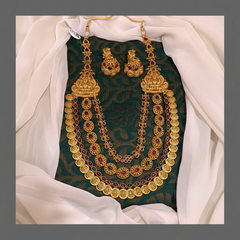 Beautiful  3Layer Lakshmi Haram In Nakshi - NH00230