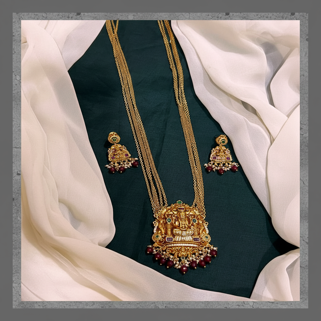 Beautiful Lakshmi Haram In Nakshi - NH00284