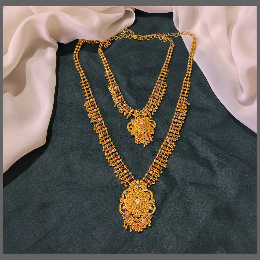 Kerala Design Antique Bridal Set in Nakshi - BR0043