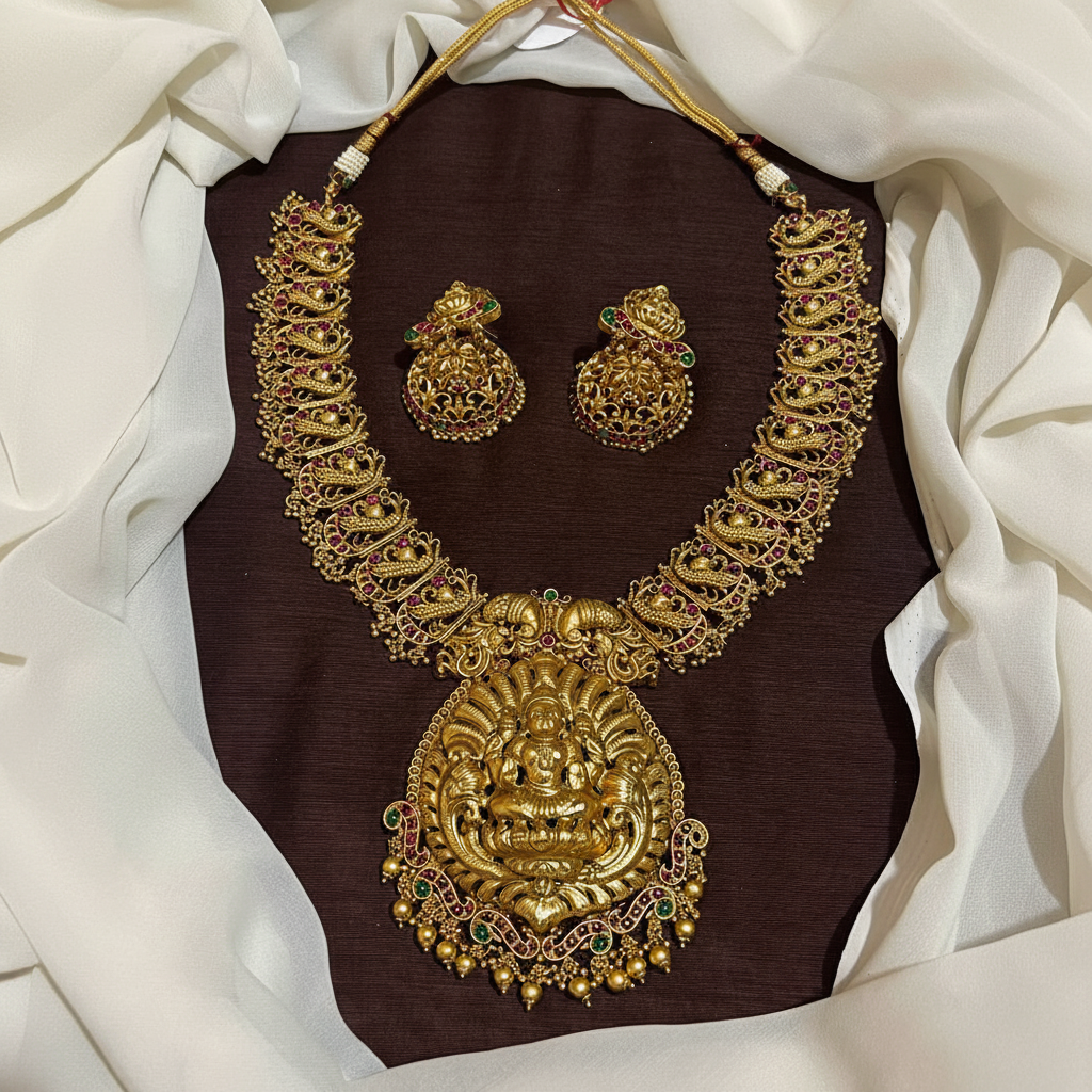 Nakshi Lakshmi Broad Pattern Necklace - NH00189