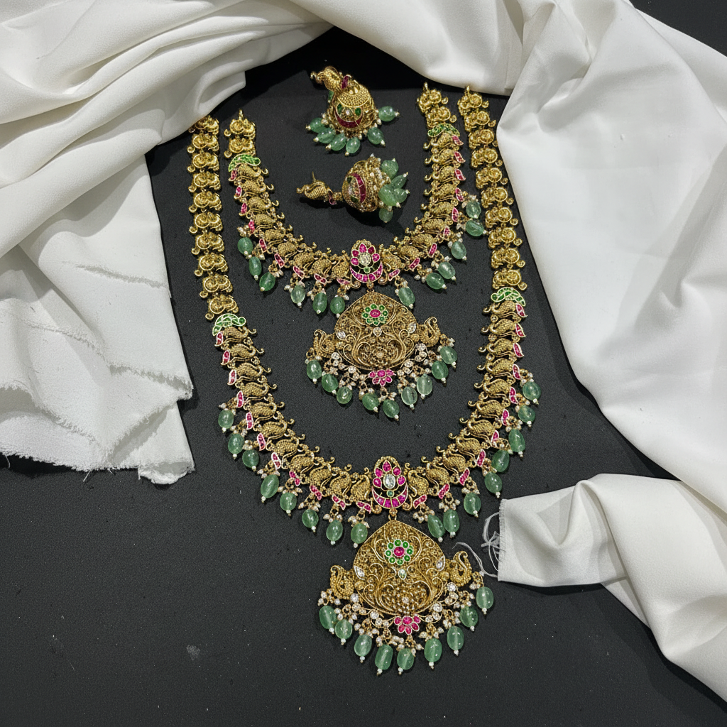 Jadau Bridal Set With Nakshi - BR005