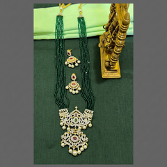 Green Pearl Haram With Pendant - PB00538