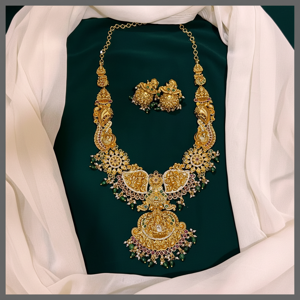 Beautiful Lakshmi Haram In Nakshi - NH00241