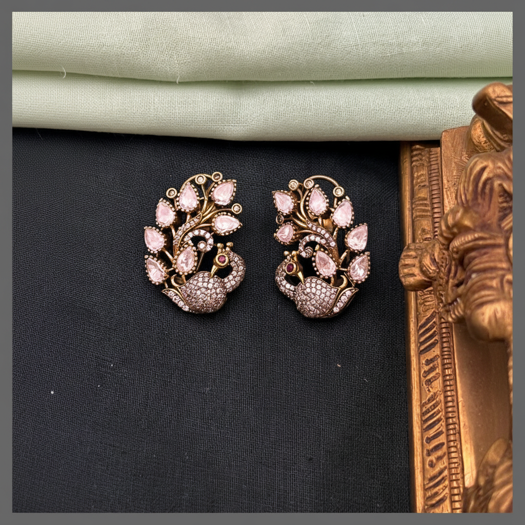 Peacock Earrings In Victorian - VE00230