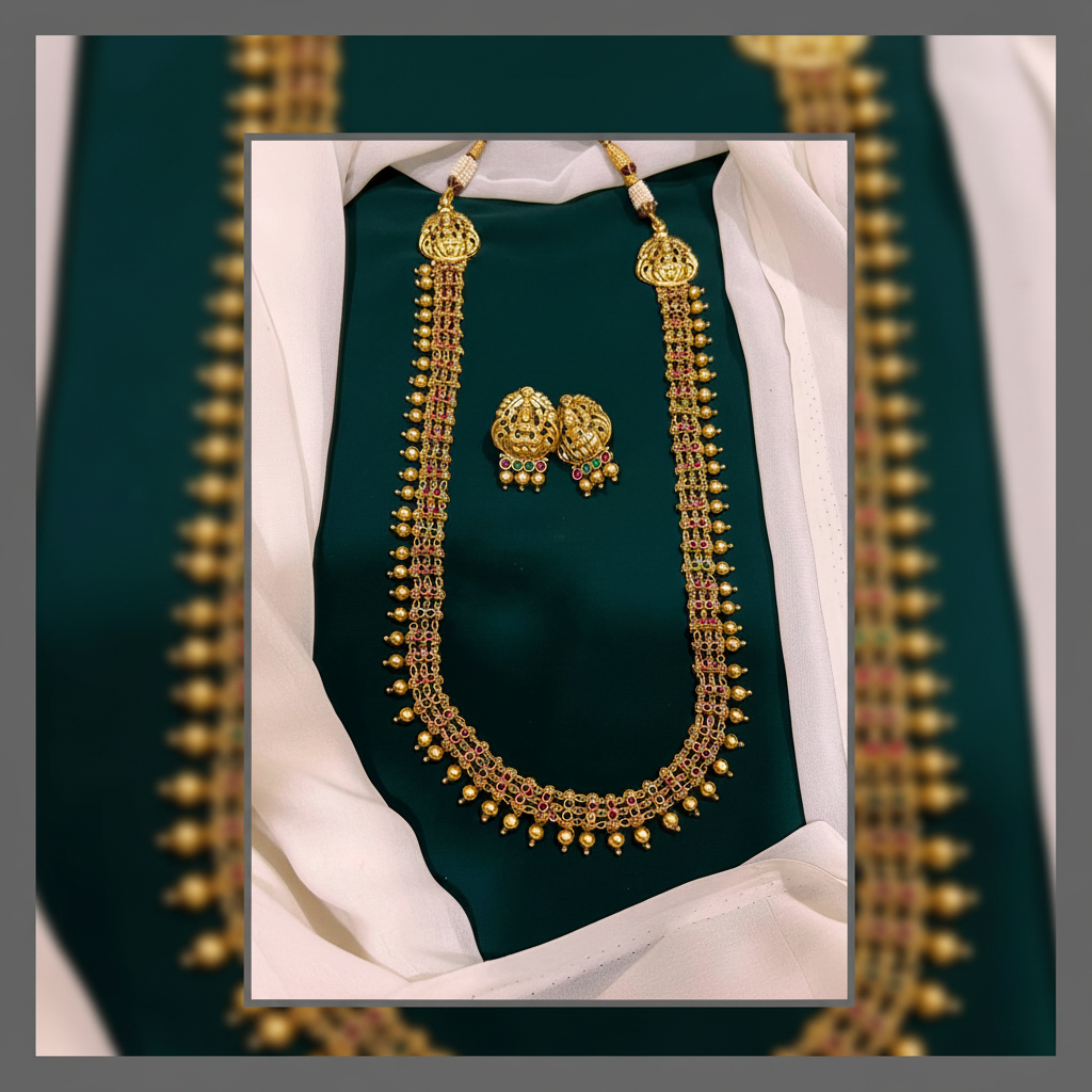 Antique Nakshi Haram With Gold Beads - NH00200