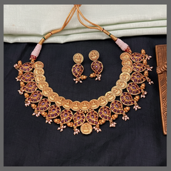 Lakshmi Kaasu and Mango Necklace In Nakshi - NN00833