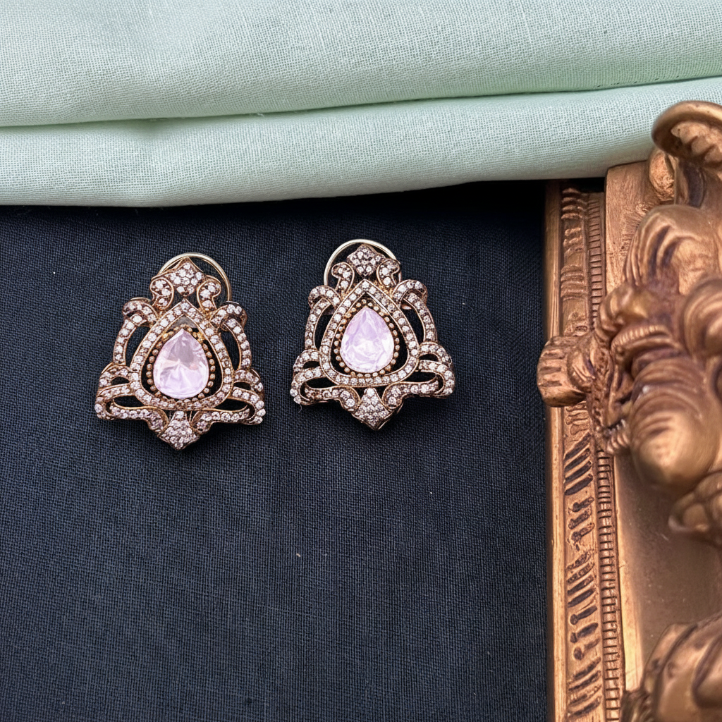 Beautiful White Stone Stud In Victorian - VE00232