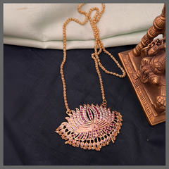 Beautiful Nakshi Haram With Lotus Pendant - NH00389