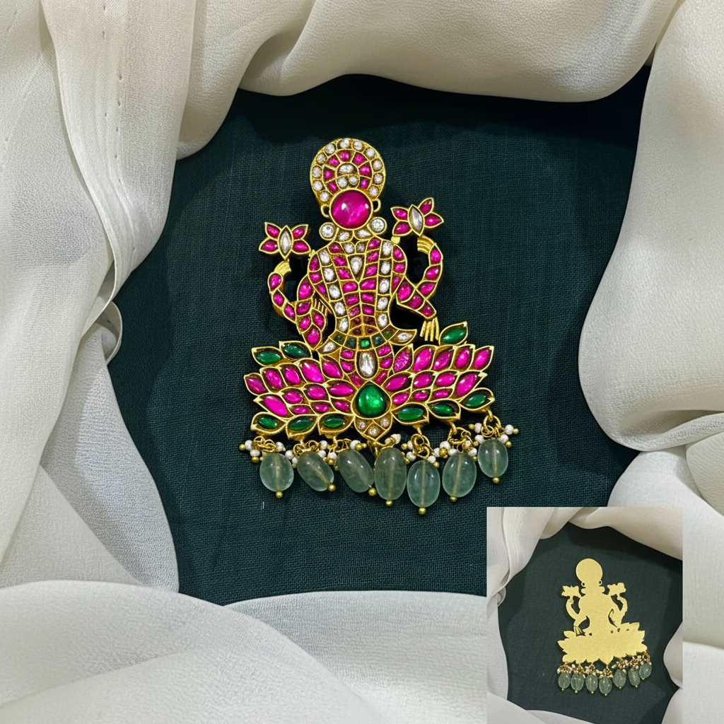 Jadau Lakshmi Pendant - KP00196
