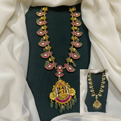 Double Sided Mango Haram With Lakshmi Pendant - KN00618