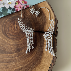 White Stone Designer Earcuffs - NE00646