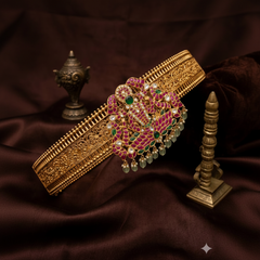 Nakshi Waist Belt With Jadau Pendant - WB0029