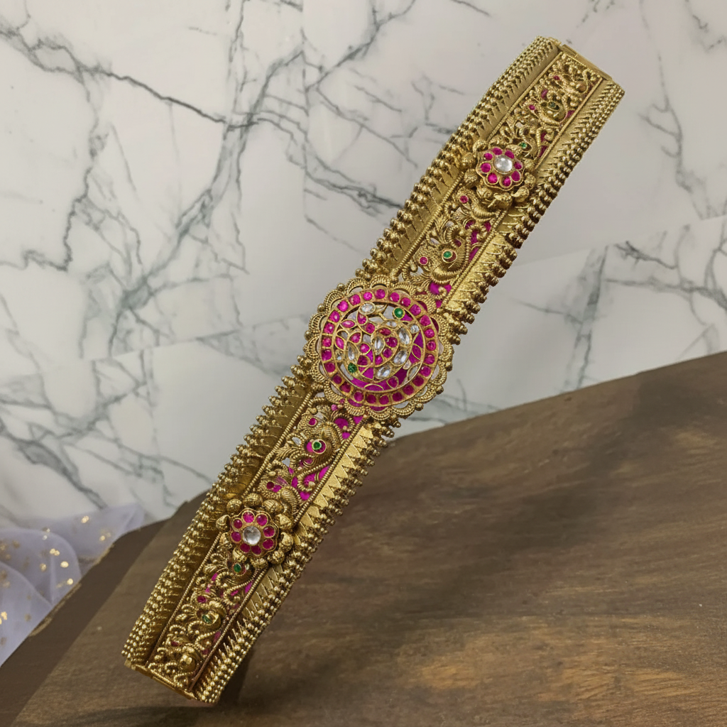 Nakshi Jadau Temple Collection Waist Belt - WB0056