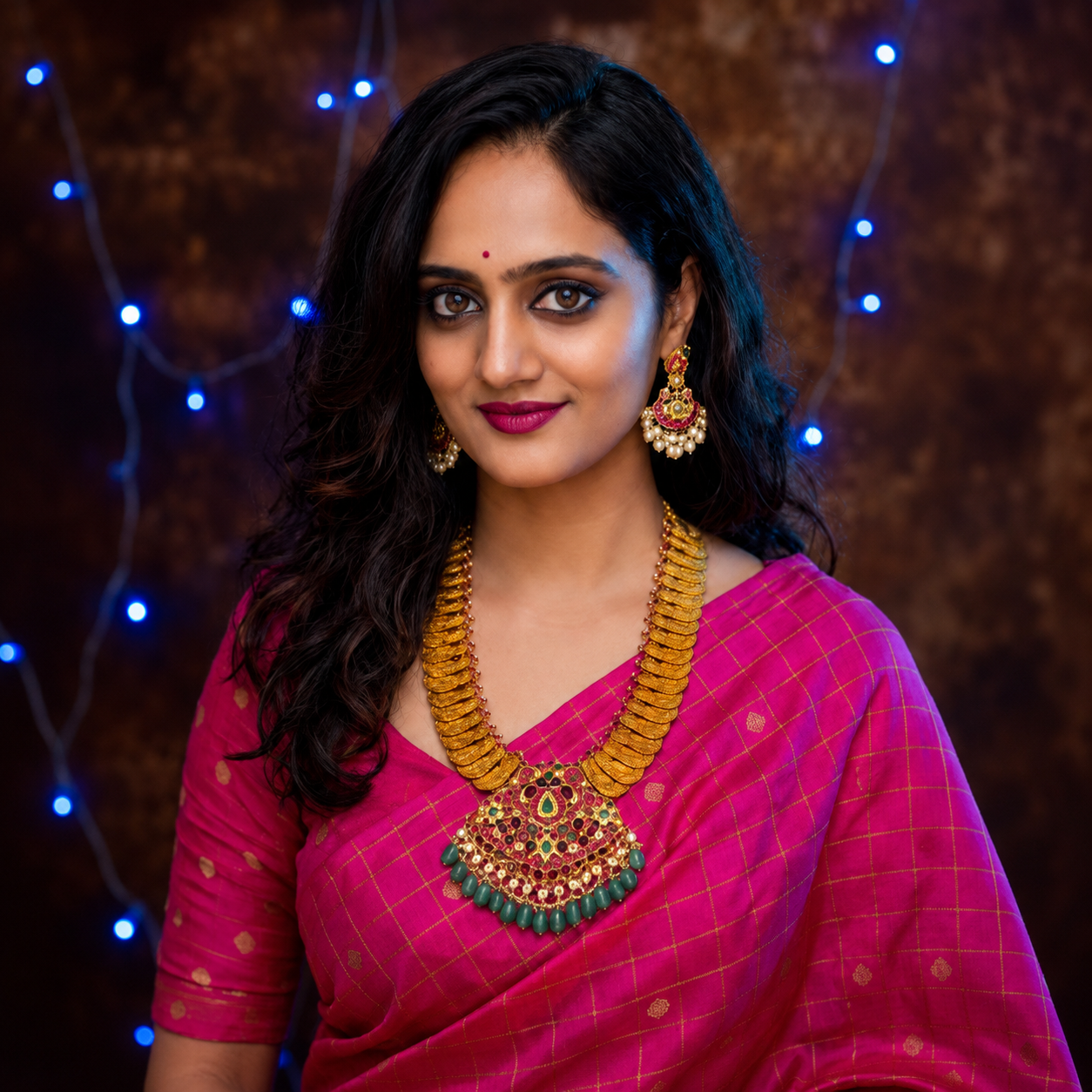 Jadau Kaasu Mid Length With Jadau Pendant - KN00623