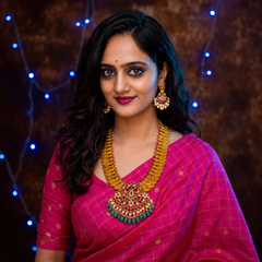 Jadau Kaasu Mid Length With Jadau Pendant - KN00623