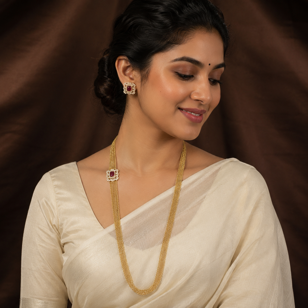Chandraharam With Daimond Pendant - NH00477