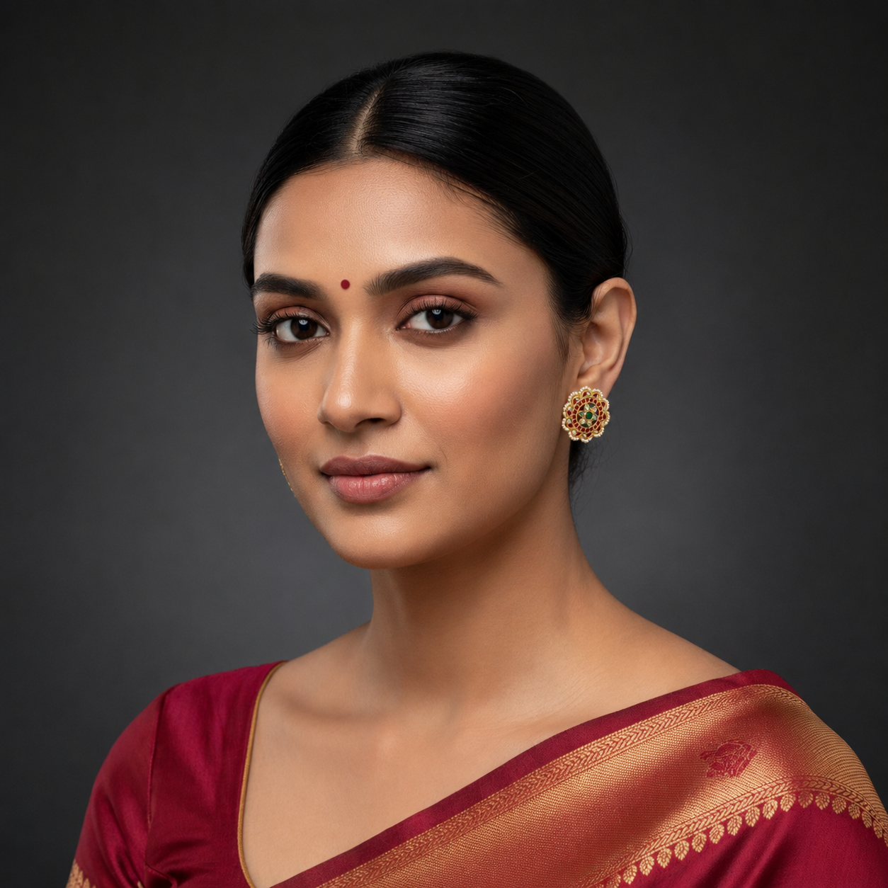Jadau Kundan Flower Earrings - KE00119