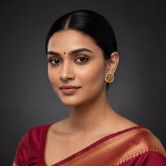 Jadau Kundan Flower Earrings - KE00119