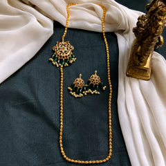 Beautiful Nakshi Chain With Peacock Side Pendant - NH00373