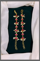 Ruby Small Dew Drop with Flower in kundan - MT0054