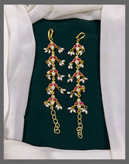 Ruby and White Flower Matilu in Kundan - : MT0059
