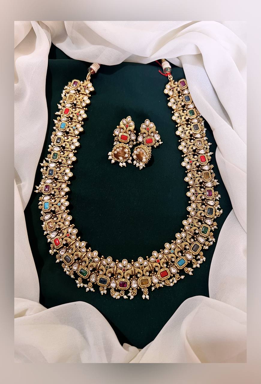 Multi Colour Stone Haram in Nakshi - NH00276
