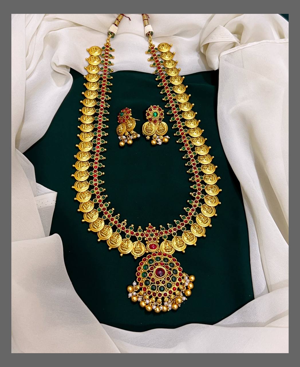 Antique Kashu Haram with Pendent in Nakshi - NH00273
