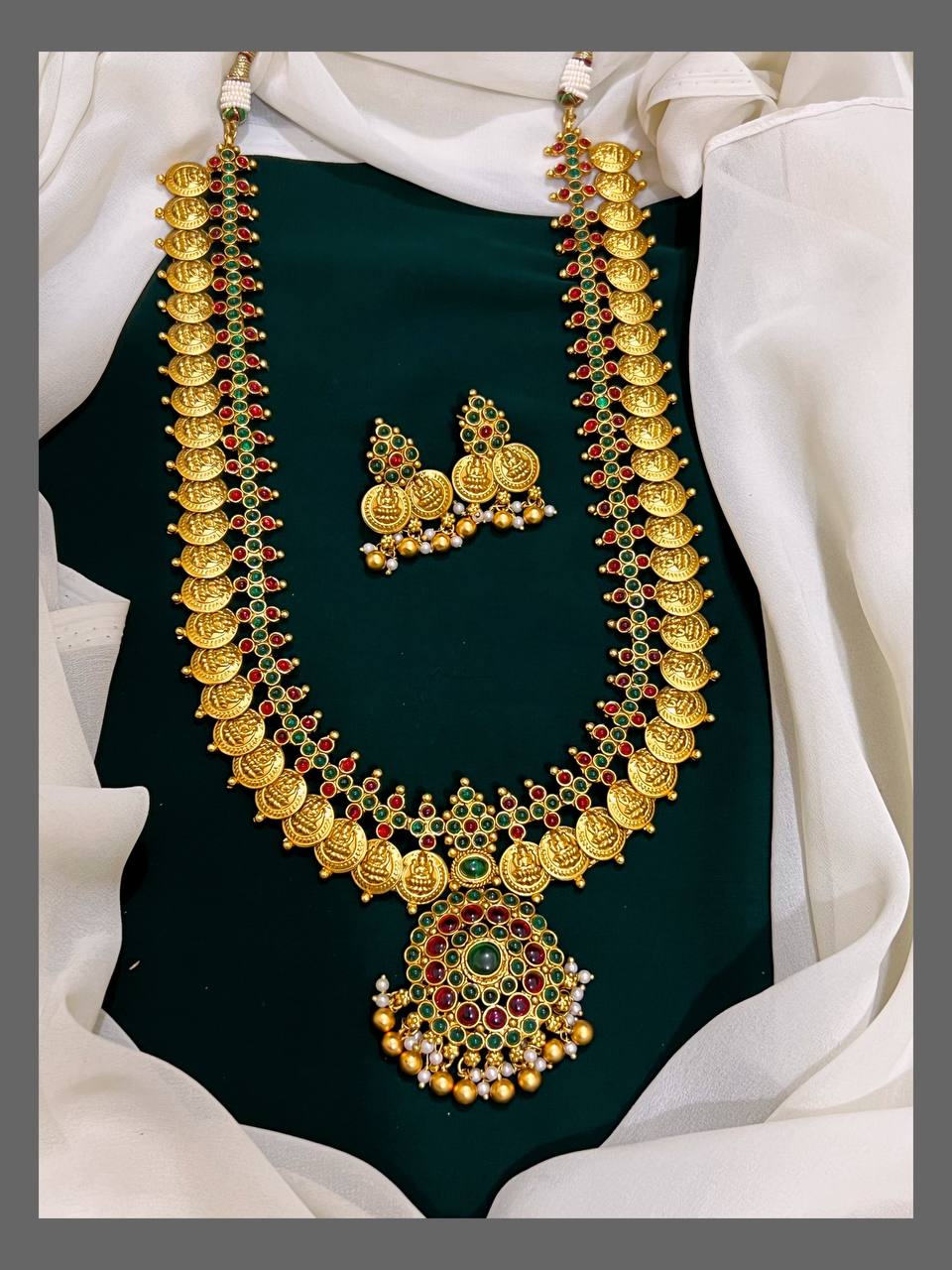 Antique Kashu Haram with Pendent in Nakshi - NH00273