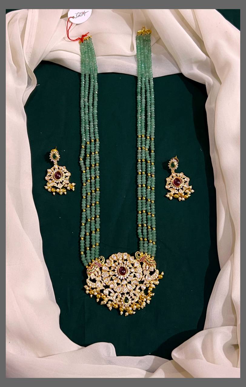 Green Pearl Haram with Victorian pendent - PB00158