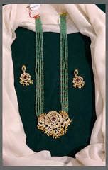 Green Pearl Haram with Victorian pendent - PB00158