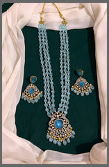 Sky blue Pearl with Victorian pendent - PB00175