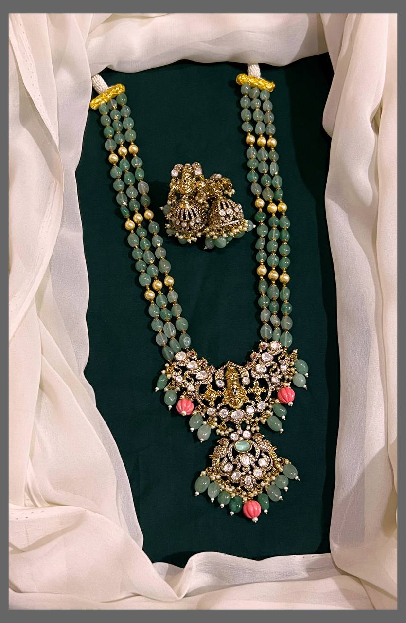 Green pearl Haram with Lord Pendent - PB00186