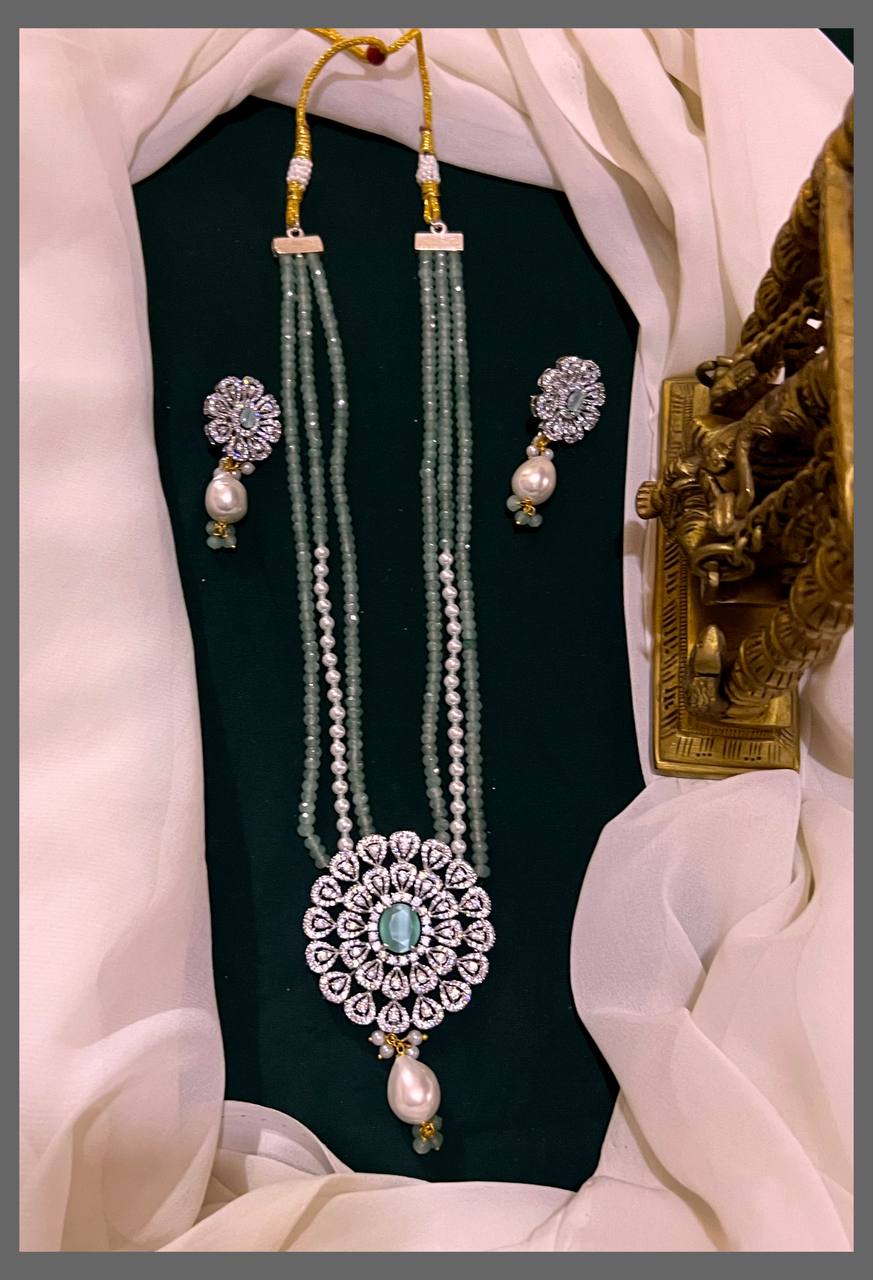 crystal pearl Haram with pendent - PB00172