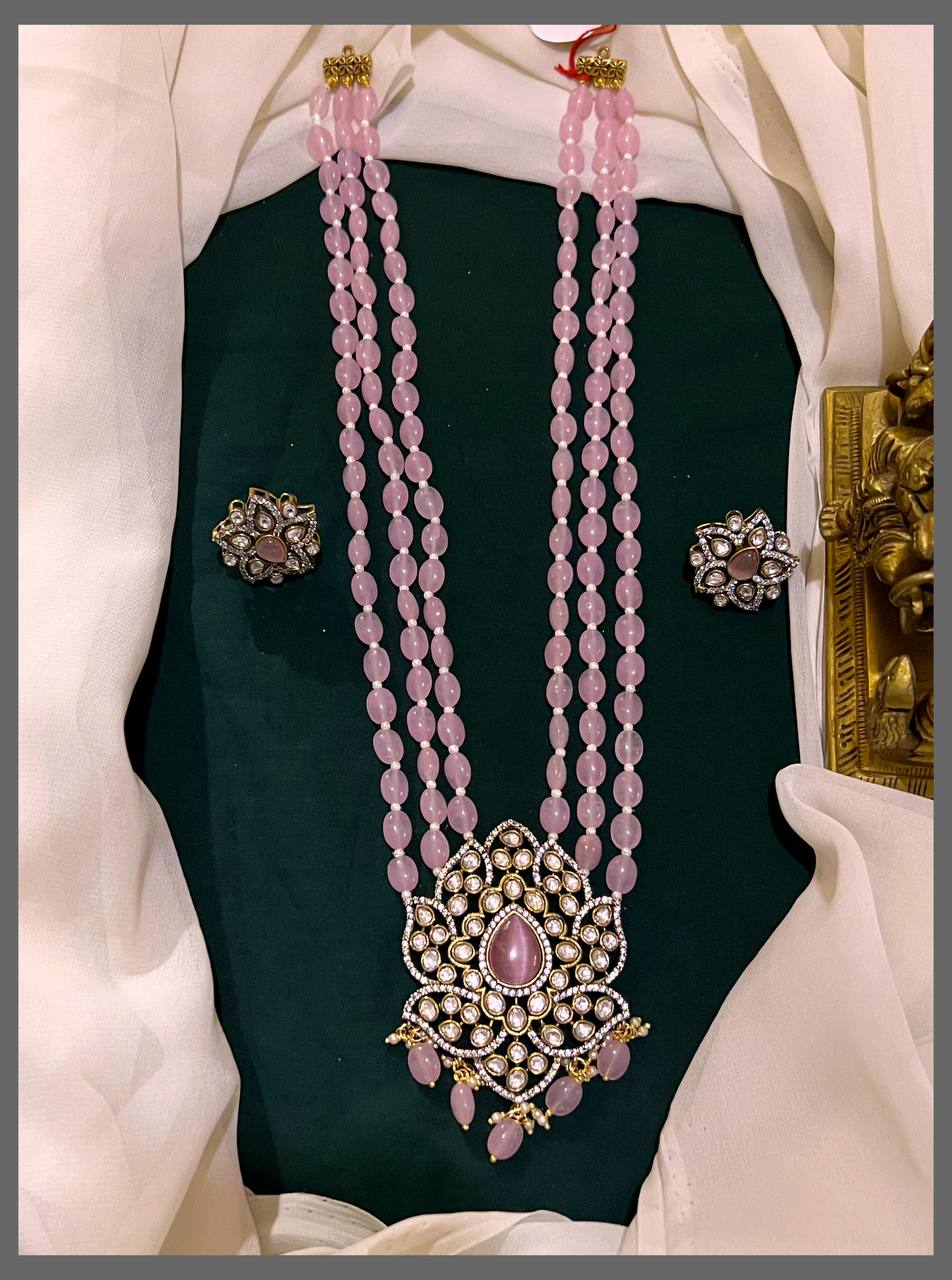 Pink Pear Haram with Victorian pendent - PB00179