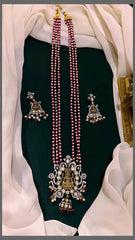 Purple Haram with lord Lakshmi Victorian Pendent - PB00183