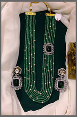 Rich Emerald Pearl Haram with Side Victorian Pendent - PB00149