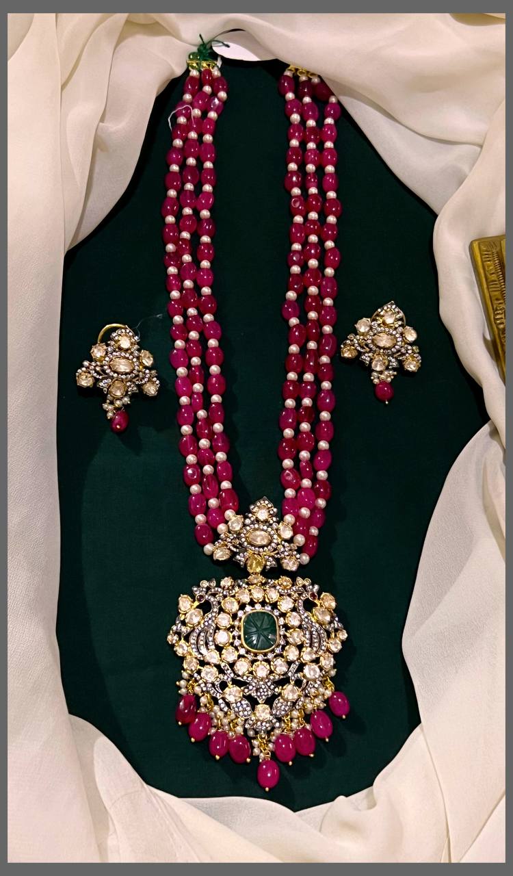 Dark Pink with Victorian Pendent - PB00139