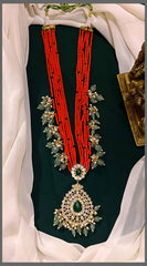 Beautiful Red pearl with Victorian Pendent - PB00144