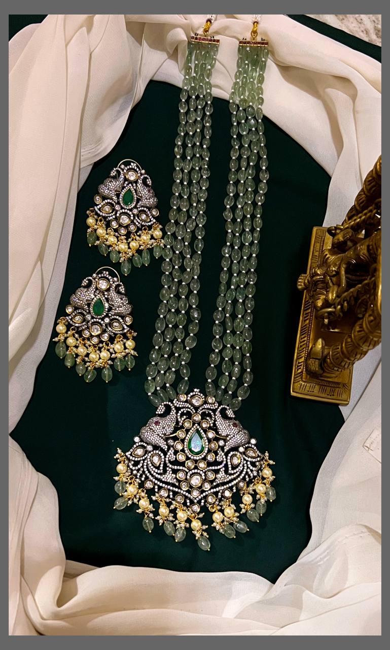 Green pearl Haram with Victorian pendent  - PB00146