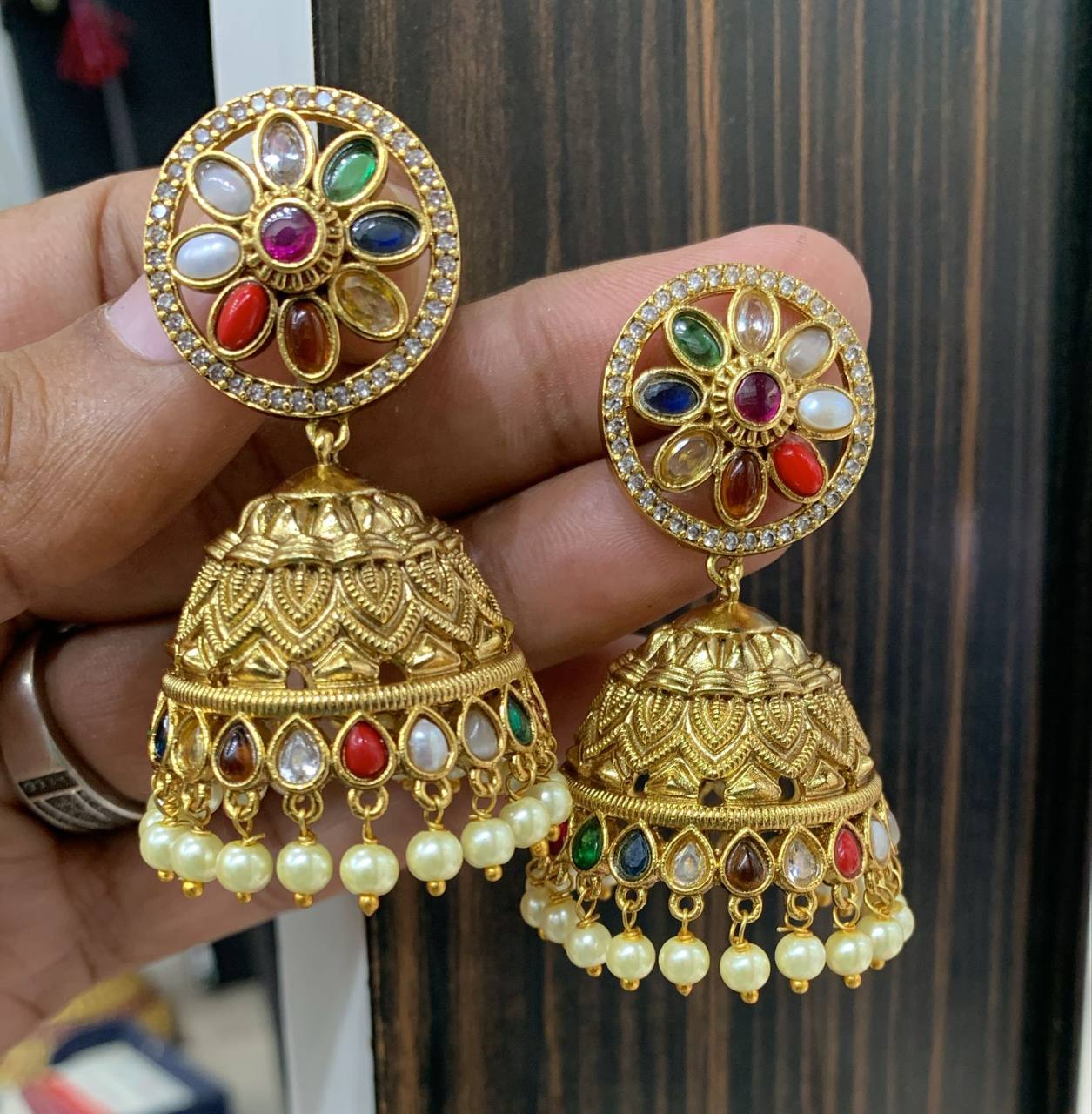 Multi jhumki Earring in Nakshi - NE00328