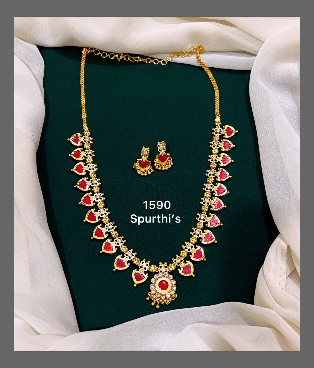 Kerala Palakka Mala Design Necklace in Nakshi - NN00240